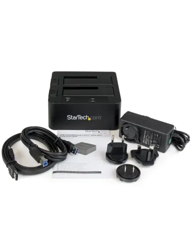 StarTech.com Docking Station eSATA USB 3.0 con UASP de 2 Bahías para Disco Duro o SSD SATA de 2,5 o 3,5 Pulgadas