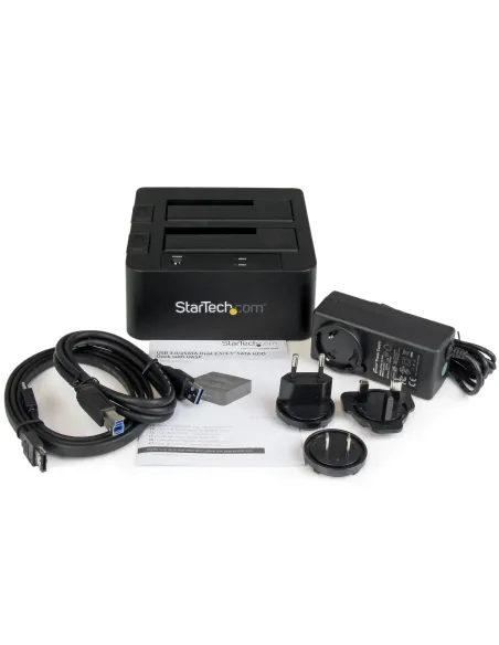 StarTech.com Docking Station eSATA USB 3.0 con UASP de 2 Bahías para Disco Duro o SSD SATA de 2,5 o 3,5 Pulgadas