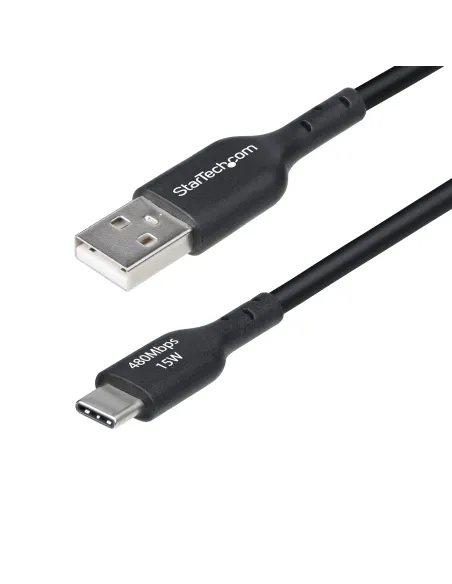 StarTech.com Cable de Carga USB-A a USB-C de 15cm - Cable Cargador USB-A a USB Tipo C - Cable USB 2.0 - 3A - Recubrimiento de