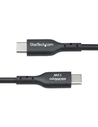 StarTech.com Cable de Carga USB-A a USB-C de 15cm - Cable Cargador USB-A a USB Tipo C - Cable USB 2.0 - 3A - Recubrimiento de
