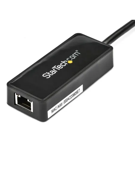 StarTech.com Adaptador Tarjeta de Red NIC Externa USB 3.0 de 1 Puerto Gigabit Ethernet RJ45 y Puerto USB - Negro