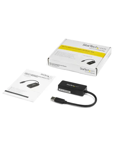 StarTech.com Adaptador Tarjeta de Red NIC Externa USB 3.0 de 1 Puerto Gigabit Ethernet RJ45 y Puerto USB - Negro