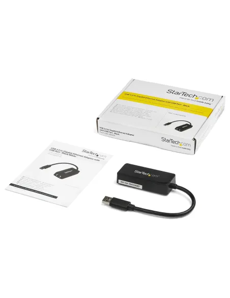 StarTech.com Adaptador Tarjeta de Red NIC Externa USB 3.0 de 1 Puerto Gigabit Ethernet RJ45 y Puerto USB - Negro