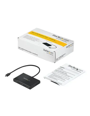 StarTech.com Adaptador USB-C Multimonitor de 3 Puertos - Hub Concentrador MST USB Tipo C a 3 Puertos HDMI - Divisor Splitter