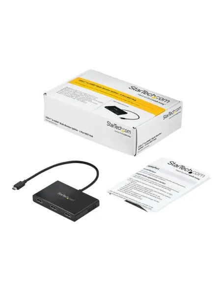 StarTech.com Adaptador USB-C Multimonitor de 3 Puertos - Hub Concentrador MST USB Tipo C a 3 Puertos HDMI - Divisor Splitter