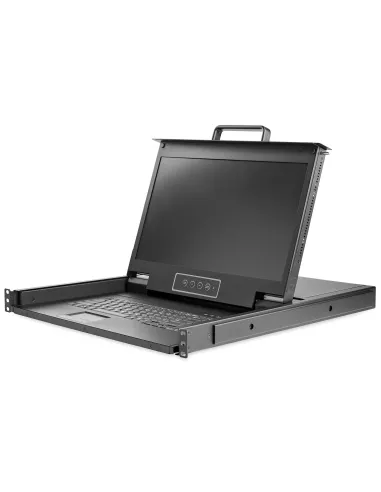 StarTech.com Consola KVM HD 1080p de Montaje en Rack de Servidores - Teclado QWERTY - KVM de 1 Puerto VGA con Monitor LCD de