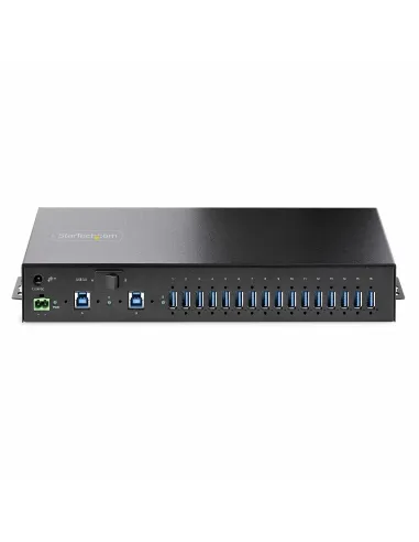 StarTech.com Hub Ladrón Industrial de Metal USB 3.0 5Gbps de 16 Puertos - de Montaje - Alimentación por Bloque de Terminales -