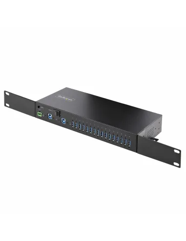 StarTech.com Hub Ladrón Industrial de Metal USB 3.0 5Gbps de 16 Puertos - de Montaje - Alimentación por Bloque de Terminales -