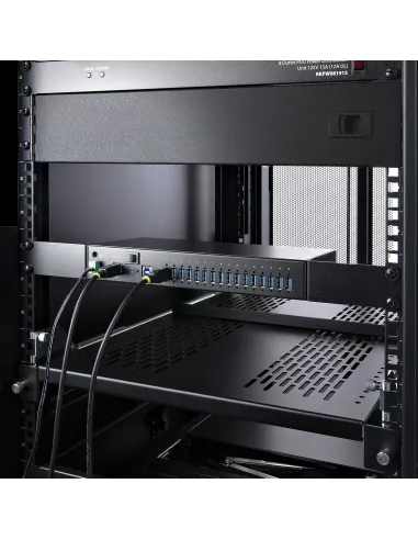 StarTech.com Hub Ladrón Industrial de Metal USB 3.0 5Gbps de 16 Puertos - de Montaje - Alimentación por Bloque de Terminales -