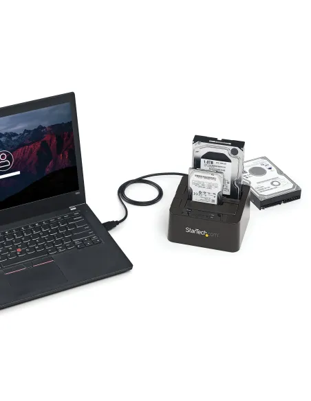 StarTech.com Docking Station de 2 Bahías - USB 3.1 a SATA - USB 3.1 (10 Gbps) - SATA I II III de 2,5 3,5" - Base de