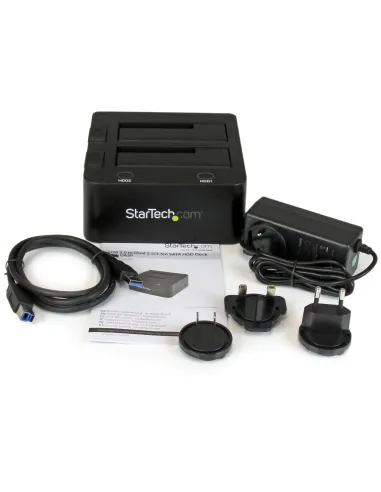 StarTech.com Docking Station de 2 Bahías USB 3.0 a SATA - Base de Acoplamiento USB de Discos Duros SSD SATA I II III de