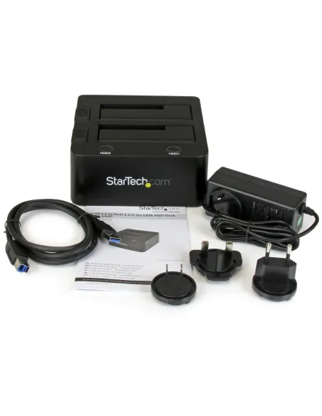 StarTech.com Docking Station de 2 Bahías USB 3.0 a SATA - Base de Acoplamiento USB de Discos Duros SSD SATA I II III de