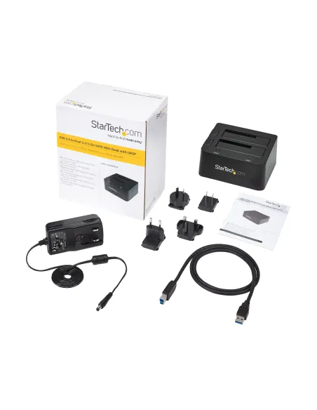 StarTech.com Docking Station de 2 Bahías USB 3.0 a SATA - Base de Acoplamiento USB de Discos Duros SSD SATA I II III de
