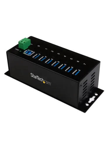 StarTech.com Hub Concentrador USB 3.0 de 7 Puertos - 5Gbps - Ladrón USB Industrial de Metal con Protección ESD y Protección de