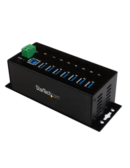 StarTech.com Hub Concentrador USB 3.0 de 7 Puertos - 5Gbps - Ladrón USB Industrial de Metal con Protección ESD y Protección de