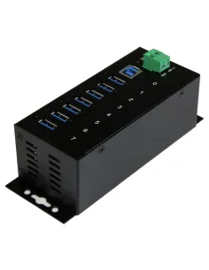 StarTech.com Hub Concentrador USB 3.0 de 7 Puertos - 5Gbps - Ladrón USB Industrial de Metal con Protección ESD y Protección de 2
