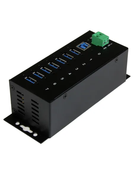 StarTech.com Hub Concentrador USB 3.0 de 7 Puertos - 5Gbps - Ladrón USB Industrial de Metal con Protección ESD y Protección de