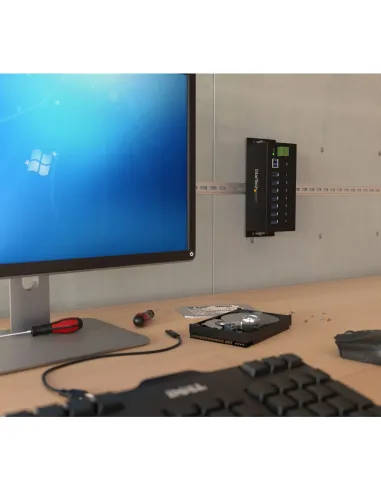 StarTech.com Hub Concentrador USB 3.0 de 7 Puertos - 5Gbps - Ladrón USB Industrial de Metal con Protección ESD y Protección de