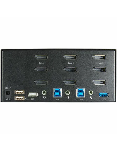 StarTech.com Switch Conmutador KVM de 2 Puertos DisplayPort 4K para 3 Monitores - Vídeo de 4K y 60Hz Ultra HD - HDR - Hub