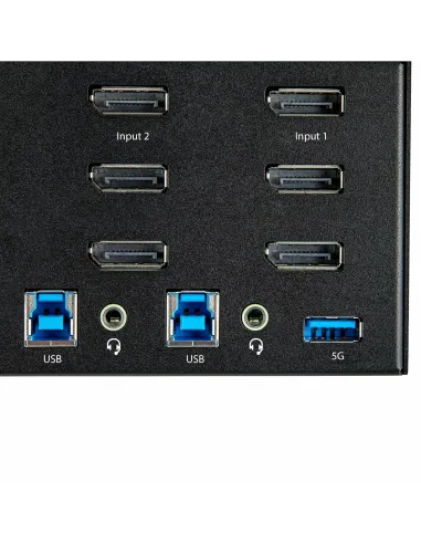 StarTech.com Switch Conmutador KVM de 2 Puertos DisplayPort 4K para 3 Monitores - Vídeo de 4K y 60Hz Ultra HD - HDR - Hub
