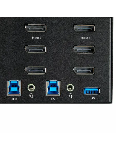 StarTech.com Switch Conmutador KVM de 2 Puertos DisplayPort 4K para 3 Monitores - Vídeo de 4K y 60Hz Ultra HD - HDR - Hub