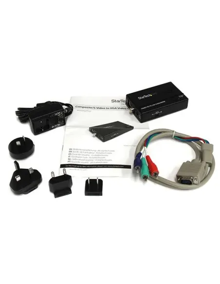 StarTech.com Adaptador Conversor de S-Video - Video Compuesto y por Componentes RCA a VGA