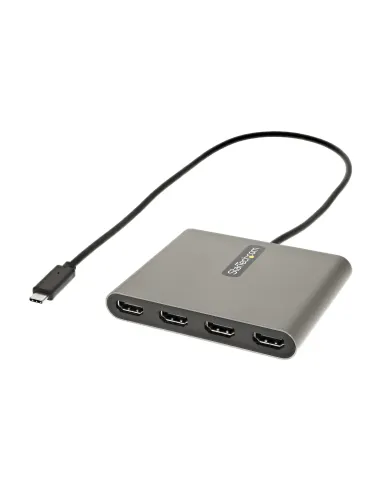 StarTech.com Adaptador USB-C a 4 Puertos HDMI - Tarjeta Gráfica y de Vídeo Externa - Dongle Llave USB Tipo C a 4x HDMI - 1080p