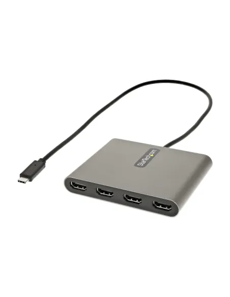 StarTech.com Adaptador USB-C a 4 Puertos HDMI - Tarjeta Gráfica y de Vídeo Externa - Dongle Llave USB Tipo C a 4x HDMI - 1080p