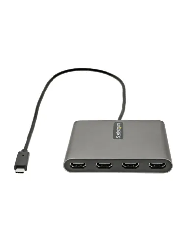 StarTech.com Adaptador USB-C a 4 Puertos HDMI - Tarjeta Gráfica y de Vídeo Externa - Dongle Llave USB Tipo C a 4x HDMI - 1080p
