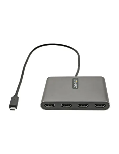 StarTech.com Adaptador USB-C a 4 Puertos HDMI - Tarjeta Gráfica y de Vídeo Externa - Dongle Llave USB Tipo C a 4x HDMI - 1080p