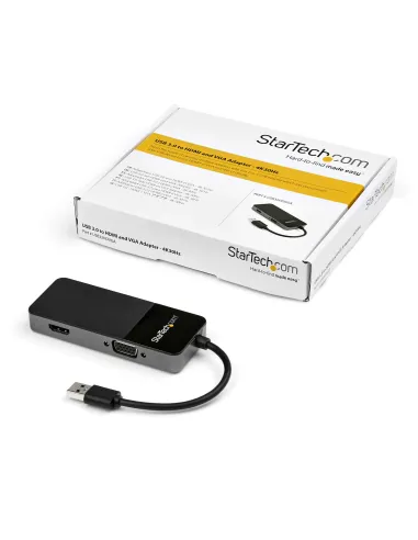 StarTech.com Cable Adaptador USB 3.0 a HDMI   VGA - 4K 1080 - Adaptador Gráfico Externo de Vídeo - Convertidor Externo de Vídeo