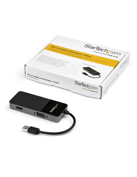 StarTech.com Cable Adaptador USB 3.0 a HDMI   VGA - 4K 1080 - Adaptador Gráfico Externo de Vídeo - Convertidor Externo de Vídeo