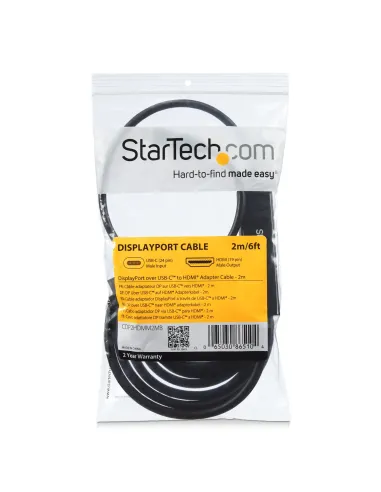 StarTech.com Cable Adaptador USB-C a HDMI de 2m - Cable Conversor de USB-C a HDMI para Ordenadores USB Tipo C 4K 30Hz - Negro