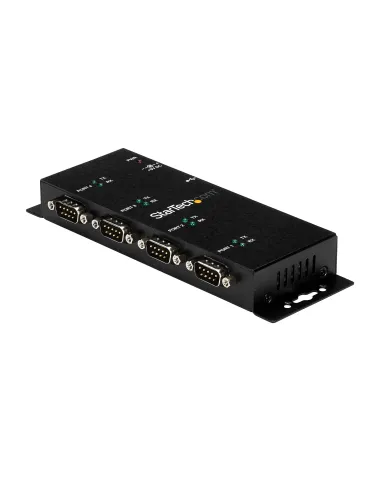 StarTech.com Concentrador Adaptador USB a Serie RS232 DB9 4 Puertos – Riel DIN Industrial y Montaje en Pared