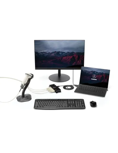 StarTech.com Concentrador Adaptador USB a Serie RS232 DB9 4 Puertos – Riel DIN Industrial y Montaje en Pared