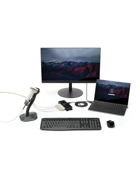 StarTech.com Concentrador Adaptador USB a Serie RS232 DB9 4 Puertos – Riel DIN Industrial y Montaje en Pared