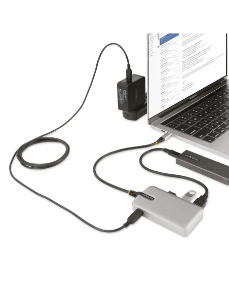 StarTech.com Hub Ladrón USB-C de 4 Puertos con Modo Alt de DP para USB-C y Salida de Vídeo de 4K 60Hz - 3x USB-A - 1x USB Tipo