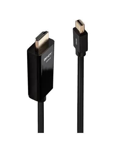Lindy 36928 adaptador de cable de vídeo 3 m Mini DisplayPort HDMI tipo A (Estándar) Negro