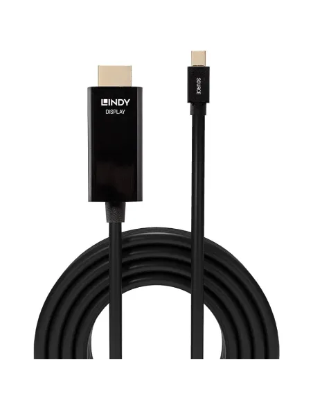 Lindy 36928 adaptador de cable de vídeo 3 m Mini DisplayPort HDMI tipo A (Estándar) Negro
