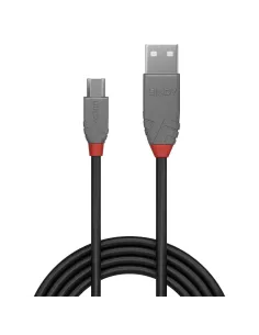 Lindy 36733 cable USB USB 2.0 2 m USB A Micro-USB B 0,48 Gbit s Negro, Gris 2