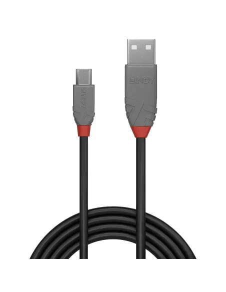 Lindy 36735 cable USB USB 2.0 5 m USB A Micro-USB B 0,48 Gbit s Negro, Gris