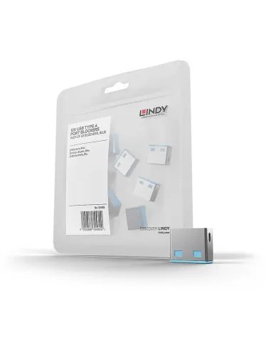 Lindy 40462 bloqueador de puerto USB tipo A Azul Acrilonitrilo butadieno estireno (ABS) 10 pieza(s)