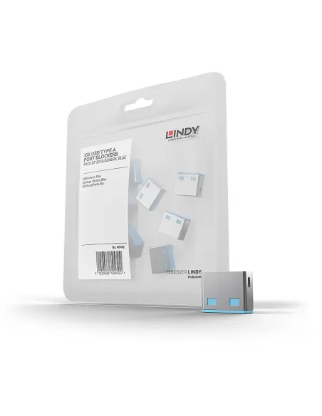 Lindy 40462 bloqueador de puerto USB tipo A Azul Acrilonitrilo butadieno estireno (ABS) 10 pieza(s)