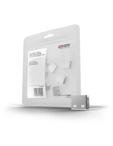 Lindy 40464 bloqueador de puerto USB tipo A Blanco Acrilonitrilo butadieno estireno (ABS) 10 pieza(s)