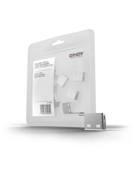 Lindy 40464 bloqueador de puerto USB tipo A Blanco Acrilonitrilo butadieno estireno (ABS) 10 pieza(s)