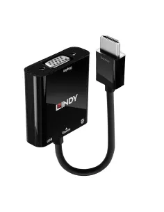 Lindy 38285 adaptador de cable de vídeo 0,1 m HDMI tipo A (Estándar) VGA (D-Sub) Negro