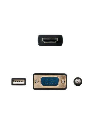Nanocable Cable Conversor HDMI a VGA+Audio+USB, 1.8 m, Negro