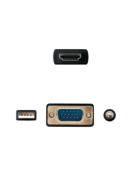 Nanocable Cable Conversor HDMI a VGA+Audio+USB, 1.8 m, Negro