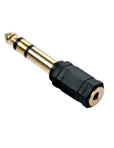 Lindy 35620 cambiador de género para cable 6.3mm 3.5mm Negro