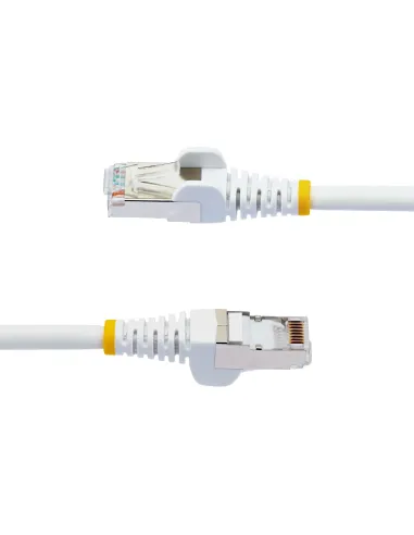 StarTech.com Cable de 7m de Red Ethernet CAT6a - Blanco - Low Smoke Zero Halogen (LSZH) - 10GbE - 500MHz - PoE++ de 100W -
